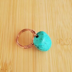 Handmade Copper Wire Wrapped Turquoise Ring